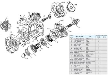 K3V112 Kawasaki Hydraulic Pump Parts For Hyundai / Kobelco Excavator K3V140 K3V160